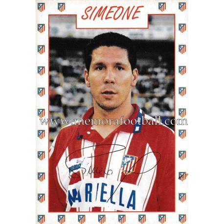 "SIMEONE" Atlético de Madrid 1996 signed card