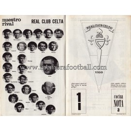 Athletic Club vs Real Club Celta 03-10-71 official programme