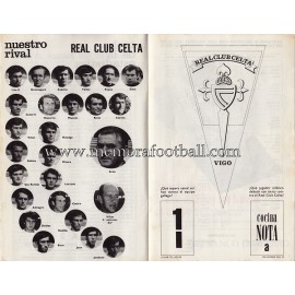 Programa del partido Athletic Club vs Real Club Celta 03-10-71