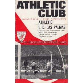 Athletic Club vs UD Las Palmas 04-09-1971 official programme