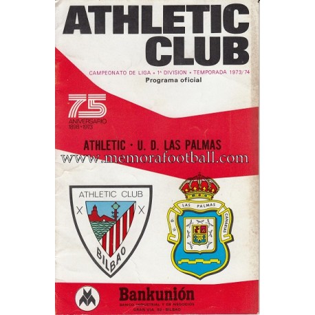Athletic Club vs UD Las Palmas 1973-1974 programa oficial