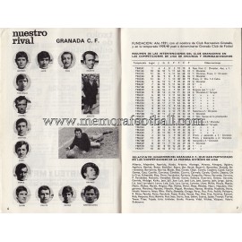 Athletic Club vs Granada CF 21-11-1971 programa oficial
