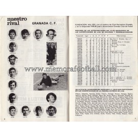 Athletic Club vs Granada CF 21-11-1971 programa oficial