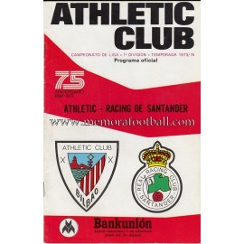 Athletic Club vs Racing de Santander 1973-74 programa oficial