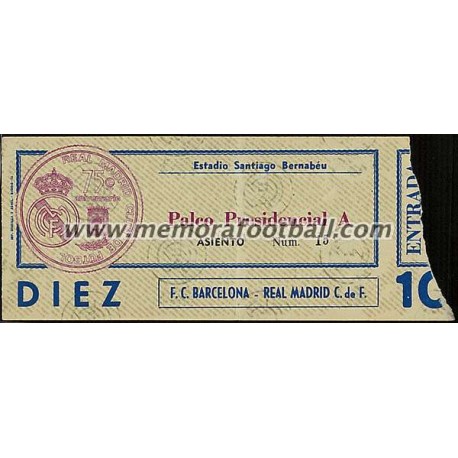 Real Madrid vs FC Barcelona 30-01-1977 Spanish League ticket