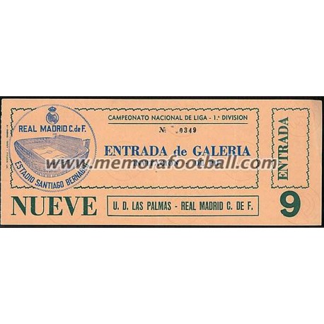 Entrada Real Madrid vs UD Las Palmas 15-01-78 LFP