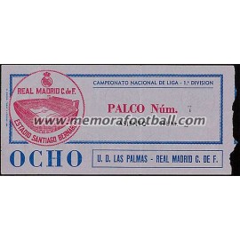 Real Madrid vs UD Las Palmas 13-01-1980 LFP ticket