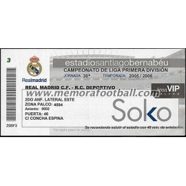 Real Madrid vs Deportivo de la Coruña 26-03-2006 Spanish League ticket