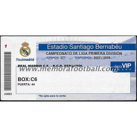 Real Madrid vs RCD Español 08-03-2008 Spanish League VIP ticket