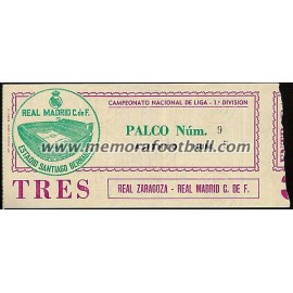 Real Madrid vs Real Zaragoza 14-10-1979 ticket