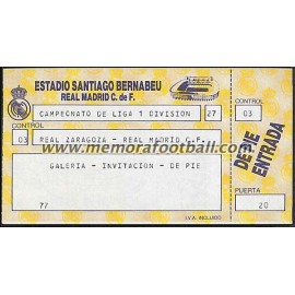 Real Madrid vs Real Zaragoza 09-10-1988 ticket