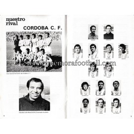 Athletic Club vs Córdoba CF 19-12-1971 programa oficial