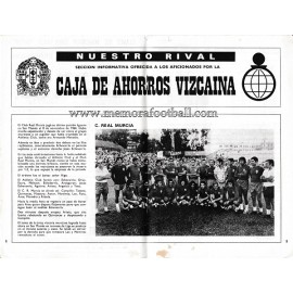 Athletic Club vs Real Murcia 1973-1974 official programme