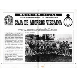 Athletic Club vs Real Murcia 1973-1974 programa oficial