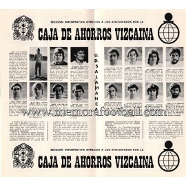 Programa del partido Athletic Club vs UD Salamanca 1974/1975