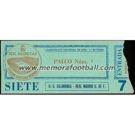 Real Madrid CF vs UD Salamanca 07-12-1980 ticket