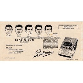 Real Gijón 1953-1954 card