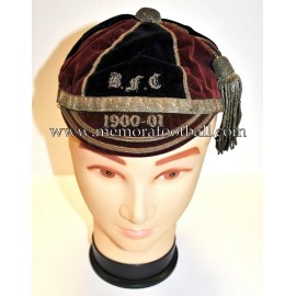  1900-1901 "Burnley.F.C" (?)  Velvet Football Cap