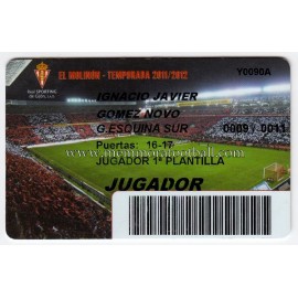 Carnet de Socio de NACHO NOVO Sporting de Gijón 2011-2012