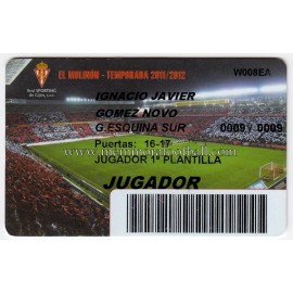 Carnet de Socio de NACHO NOVO Sporting de Gijón 2011-2012