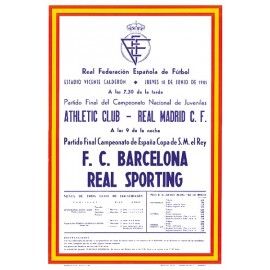 Cartel FC Barcelona vs Sporting de Gijón Final Copa del Rey 18/06/81﻿
