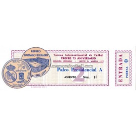 Real Madrid vs Argentina National Team 1977 ticket