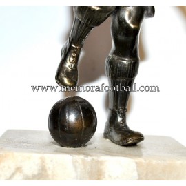 A spelter figure of a footballer 1938 Germany 