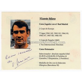 Autógrafo de "VICENTE MIERA" Real Madrid CF