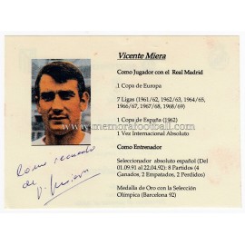 "VICENTE MIERA" Real Madrid CF Autograph