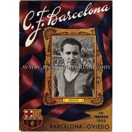 Programa CF Barcelona vs Real Oviedo 19-02-1950 