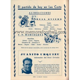 CF Barcelona vs Real Oviedo 19-02-1950 Official programme