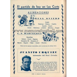 Programa CF Barcelona vs Real Oviedo 19-02-1950 