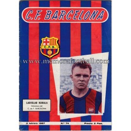 CF Barcelona vs Athletic de Bilbao 02-02-1957 Official programme