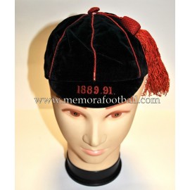 1889-1891 Victorian velvet black and red sports cap 