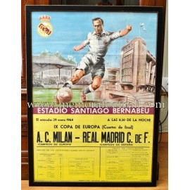 Real Madrid vs AC Milan 29/01/1964 original poster
