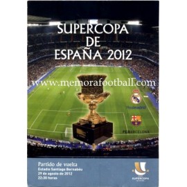Real Madrid vs FC Barcelona Spanish Super Cup 2012 Match Final Official Programme