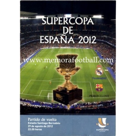 Real Madrid vs FC Barcelona Spanish Super Cup 2012 Match Final Official Programme