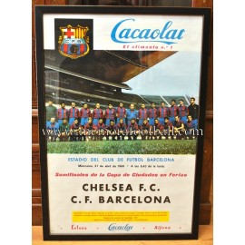 Cartel original CF Barcelona vs Chelsea FC 27/04/1966  Copa de Ferias