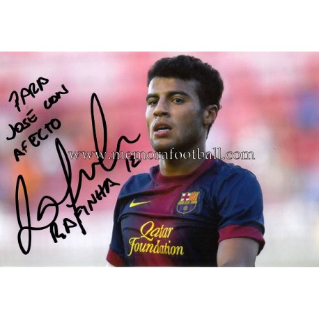  "RAFINHA" FC Barcelona fotografía firmada y dedicada