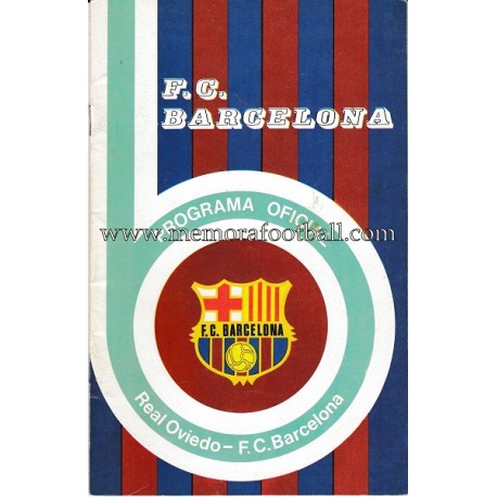 Programa CF Barcelona vs Real Oviedo 07-03-1976