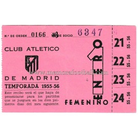 Voucher member of Atletico de Madrid 1955-1956