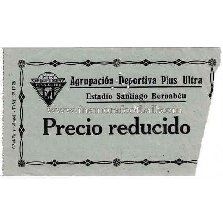 Plus Ultra vs Extremadura 06-04-1958 ticket