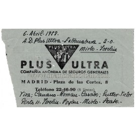 Entrada Plus Ultra vs Extremadura 06-04-1958