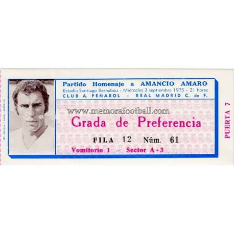 Real Madrid v Peñarol 03-09-1975 "Homenaje a Amancio"