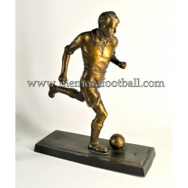 A spelter figure of a footballer 1955 Germany 