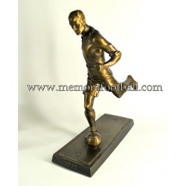 A spelter figure of a footballer 1955 Germany 