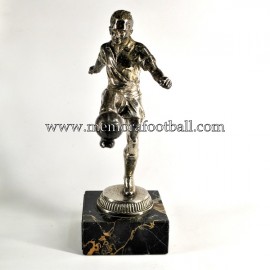 A spelter figure of a footballer c.1950 