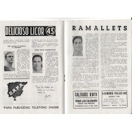 Revista con biografías de Estanislao Basora and Antonio Ramallets (1950)