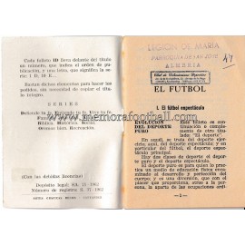 Folletos ID "El Fútbol" 1962