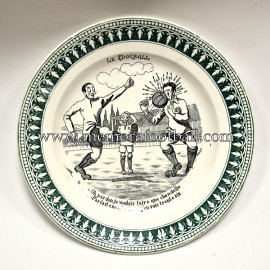 "LE FOOTBALL" ceramic plate, France 1930s